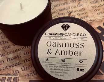 Oakmoss and Amber | Gentlemen's Collection | Soy Candle Tin | Gift Candle