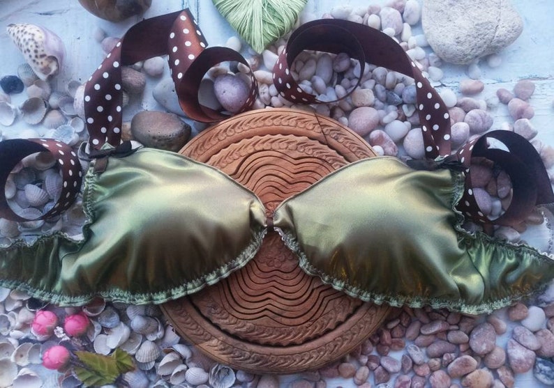 Men's silk gold bra Golden silk bra with push up effect Etsy