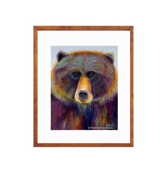 Original Painting Expressionist Grizzly Bear Portrait | Etsy