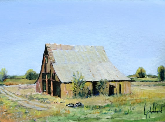 Original Landscape Oil Painting Fisher Barn 9 X 12 Utah Etsy