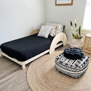 Wooden Kids Platform Bed With Side Rails Twin, or Full 