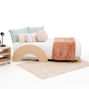 Handcrafted Montessori Arched Floor Bed: Wooden Low Platform Frame for Kids (Full/Queen)