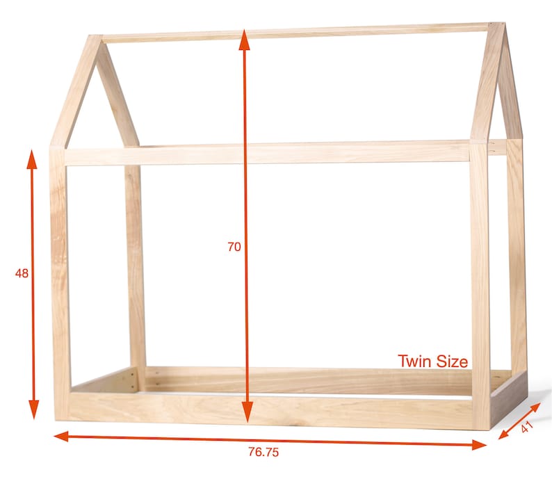 Twin Full or Queen House Bed Frame fence mattress slats Made in US image 4