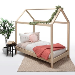 Handcrafted Twin Montessori Floor Bed Frame: Solid Poplar Wood