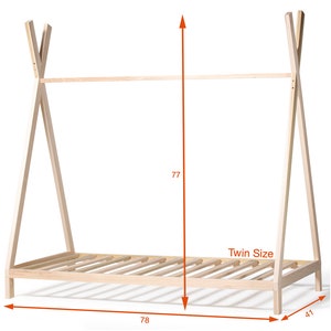 TeePee Bed Frame Twin Size Made in US afbeelding 5