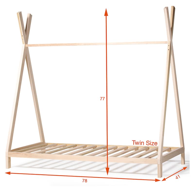 TeePee Bed Frame Twin Size Made in US afbeelding 5