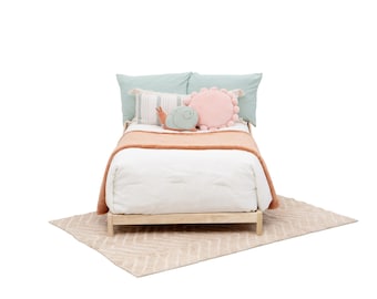 Handcrafted Montessori Twin Bed Frame: Low Profile, USA-Made Floor Bed for Toddlers and Kids