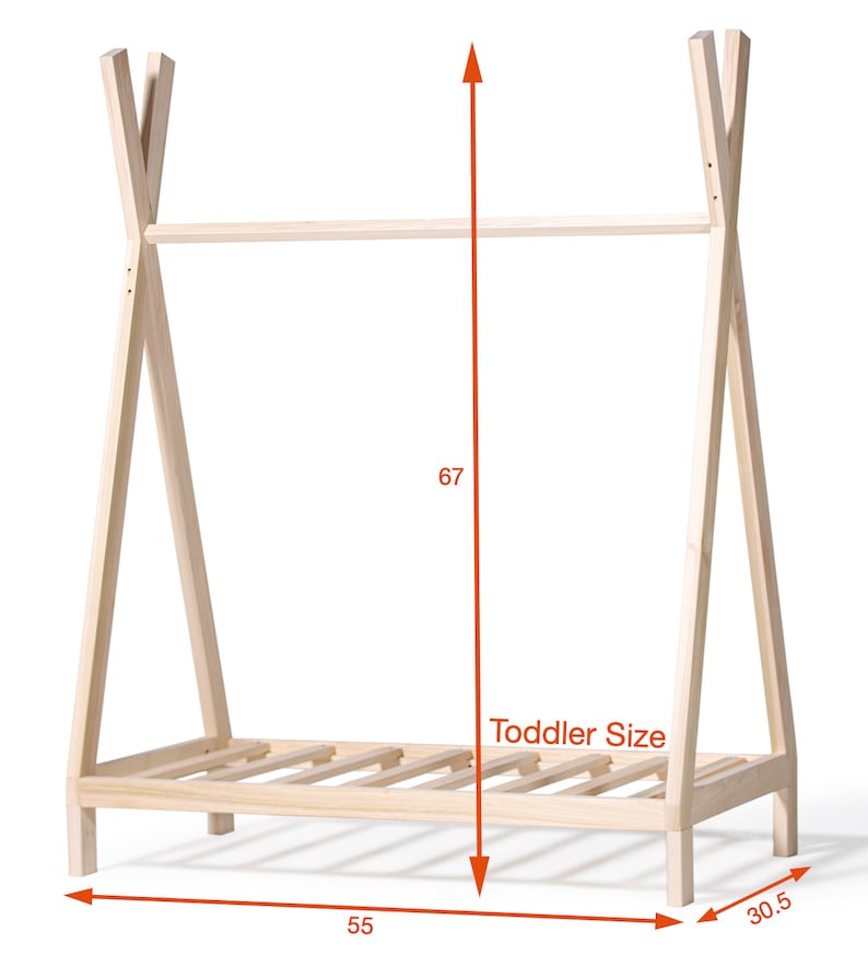 Teepee Bed Frame Toddler Size Made in US Etsy