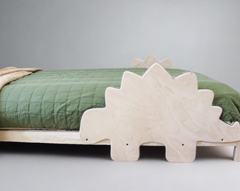 Montessori inspired Dinosaur bed, platform style, twin, twin XL, full, queen, low profile