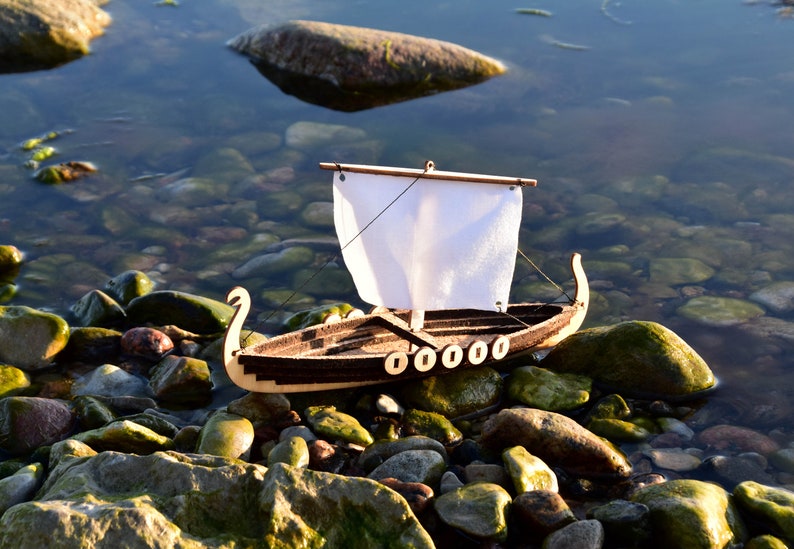 Viking Ship model longboat kit toy boat wooden sailboat Etsy