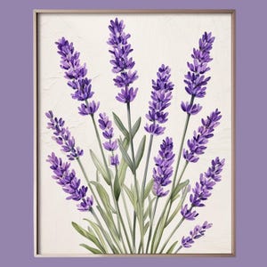 Lavender Wall art - Digital - Soft purple bouquet