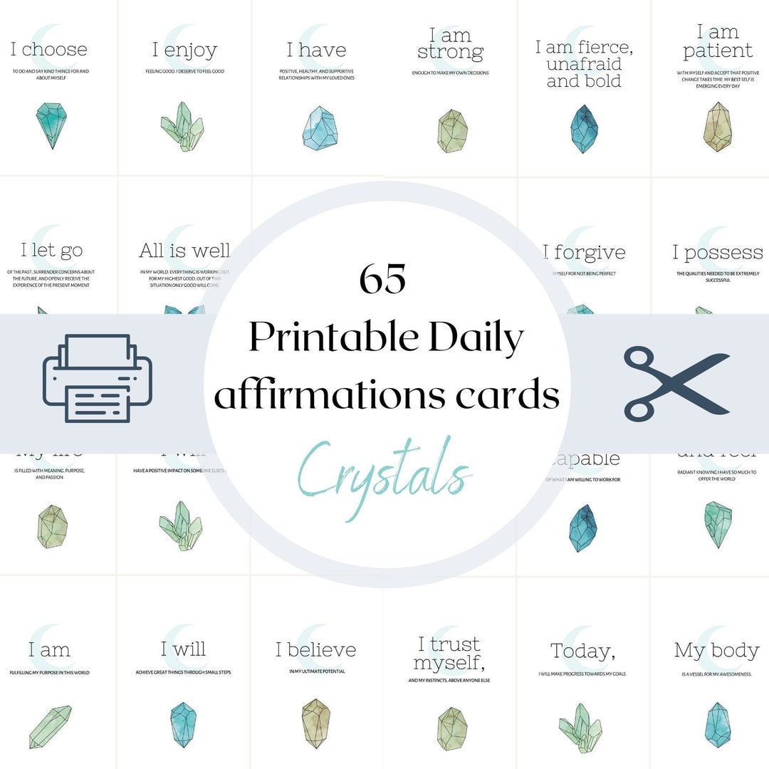 Printable Daily Affirmations Cards Crystals 2 - Etsy