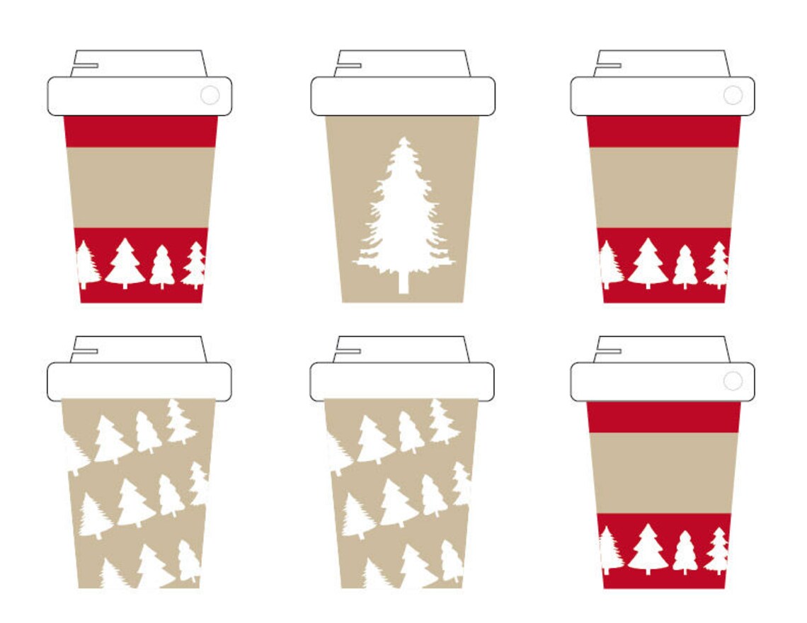Printable Coffee Cup Gift Tags, Cute Gift Tags, Christmas Gift Tag, Coffee Gift, Gift Tags ...