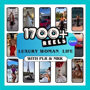 1700+ luxe rollen voor vrouwen: anonieme marketingvideo&#39;s, bewerkbaar op canva (digitale download, MRR/PLR-rechten inbegrepen)