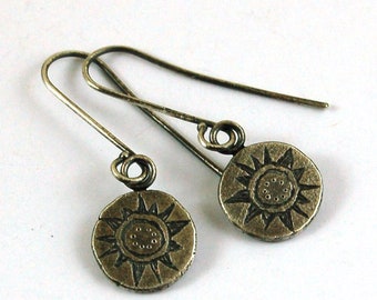 simple silver earrings, oxidized silver earrings