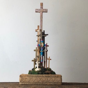 CROSSES-2, a Unique, Christian Small or Sharing Cremation Art Urn for Human or Pet Ashes