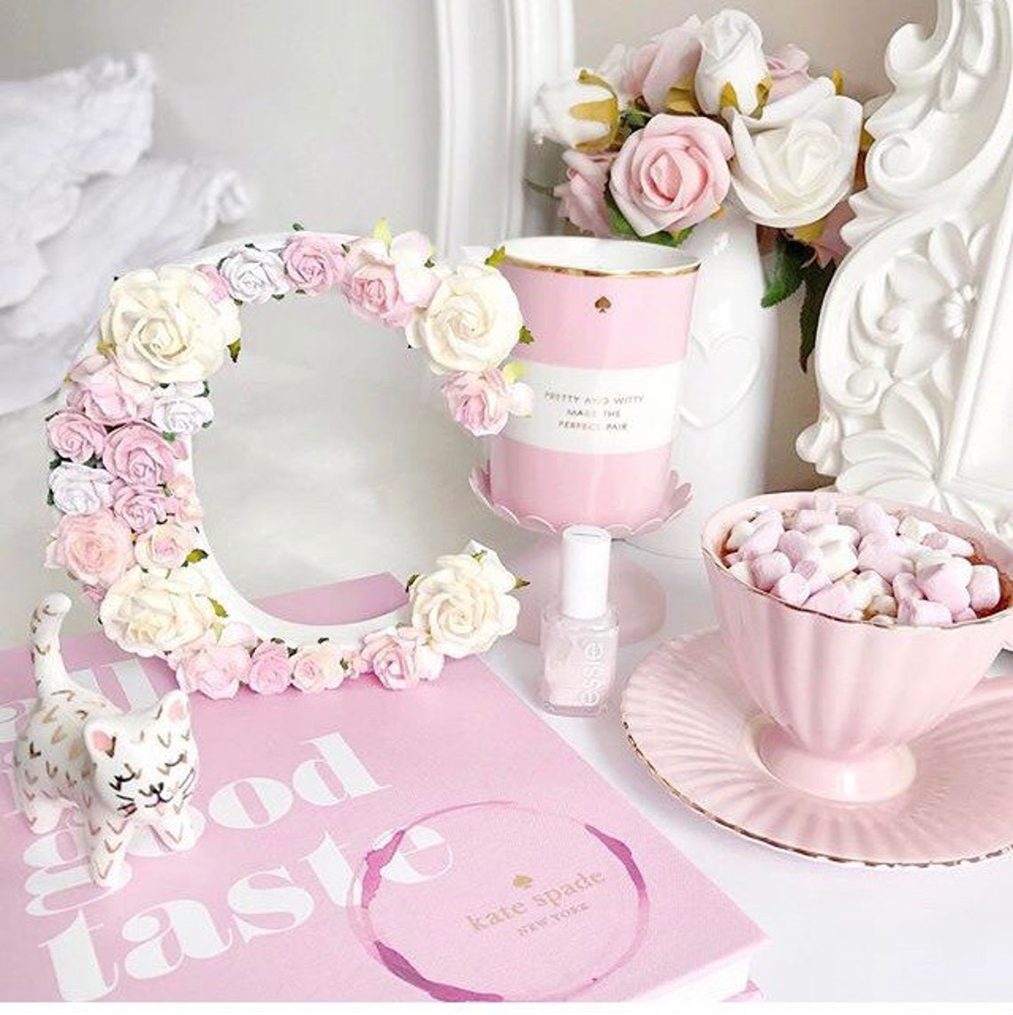 Custom order floral letter //baby shower gift// christening Etsy