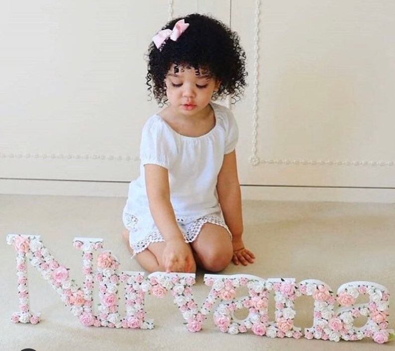 Custom made floral full names LARGE // nursery decor// room Etsy