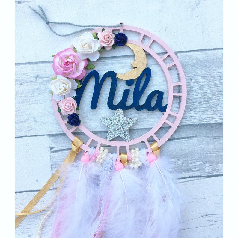 Custom made floral dream catcher//baby shower gift// nursery | Etsy