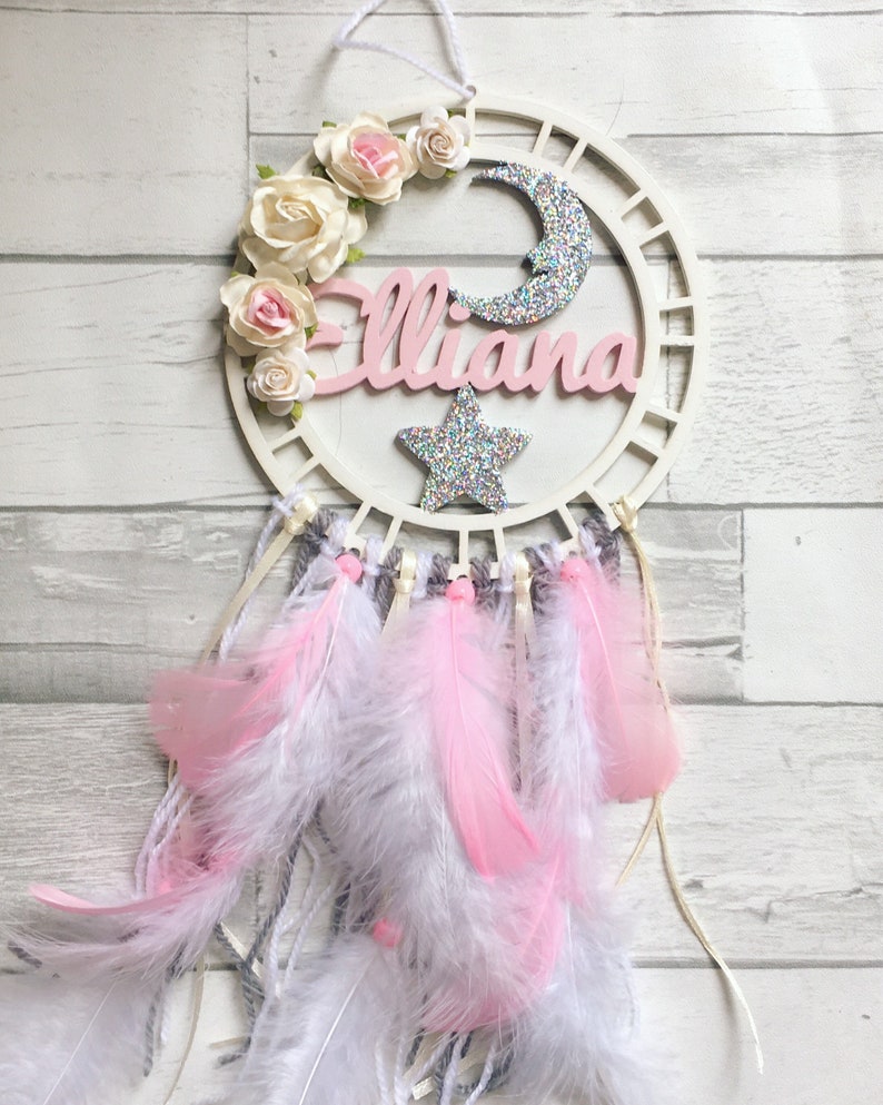 Custom made floral dream catcher//baby shower gift// nursery Etsy