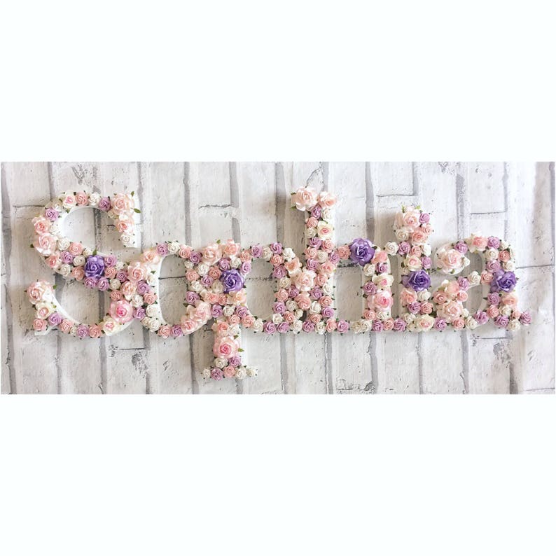 Custom made floral full names LARGE // nursery decor// room Etsy