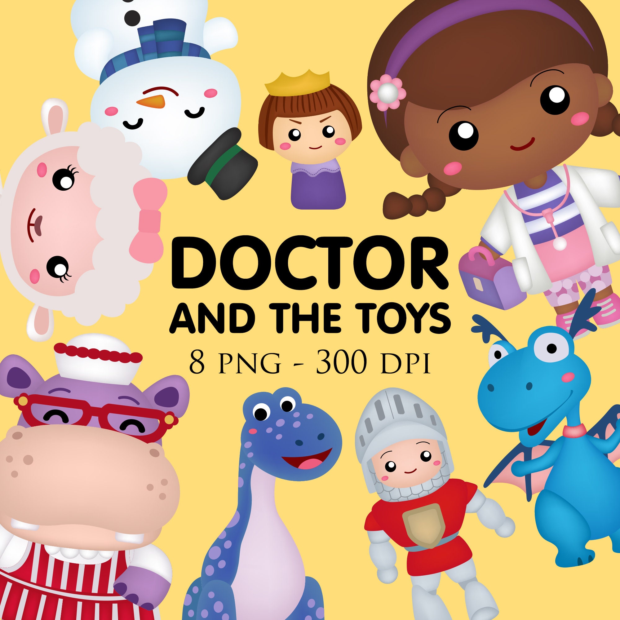 Doctor and the toys Clipart Cute Doctor Kids clipart Etsy