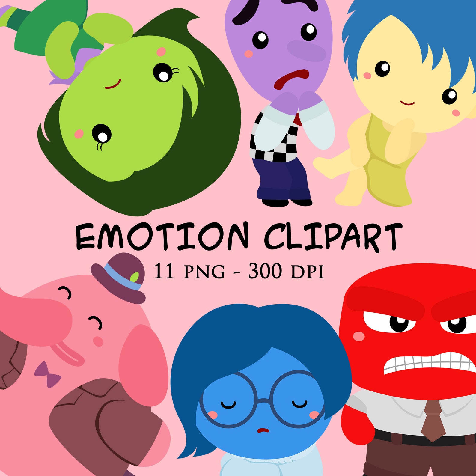 Emociones Clipart Bonita Emoción Clip Art INCLUIR SVG | Etsy