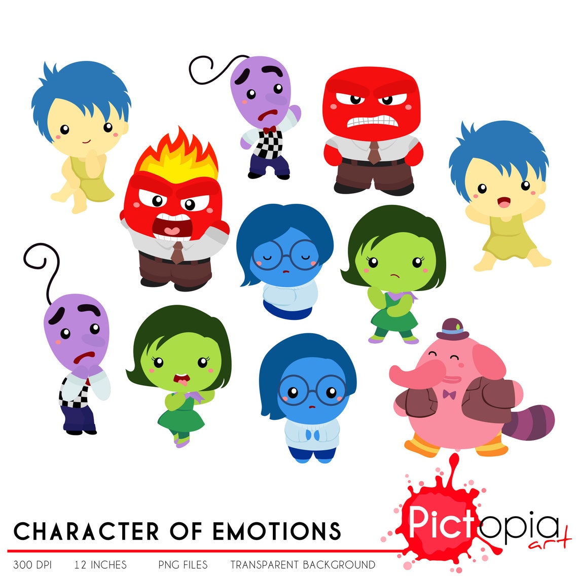 Emociones Clipart Bonita Emoción Clip Art INCLUIR SVG | Etsy