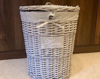 large grey wicker laundry basket home shabby chic rustic distressed finish storage solution - Wicker Laundry Basket large grey wicker laundry basket home shabby chic rustic distressed finish storage solution - Wicker Laundry Basket