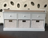 Elegant White Cream Storage Bench Toybox Nursery Furniture Shoe Window Hallway Seat Bedroom Furniture