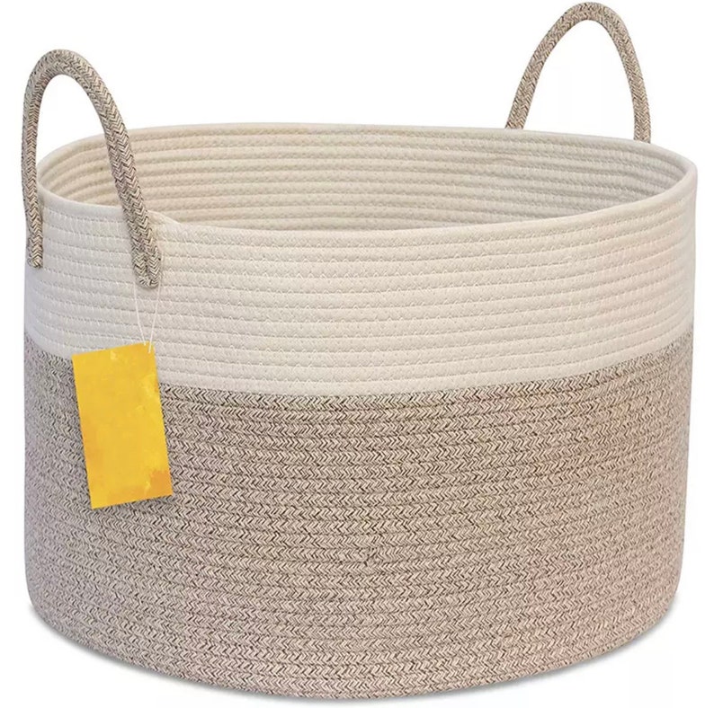 Handmade Cotton Rope Basket Cream and Beige Basket With Etsy UK