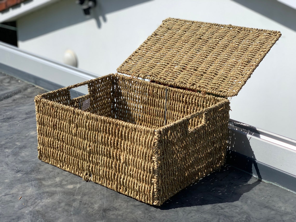 Extra Large Family Sized Golden Brown Seagrass Storage Basket Etsy