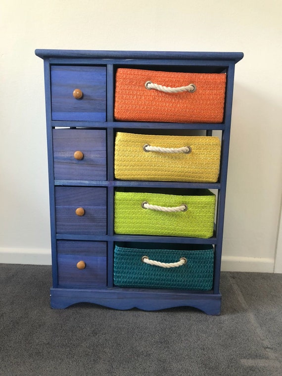 Blue Bright Colourful Retro Storage Unit Cupboard Cabinet Etsy