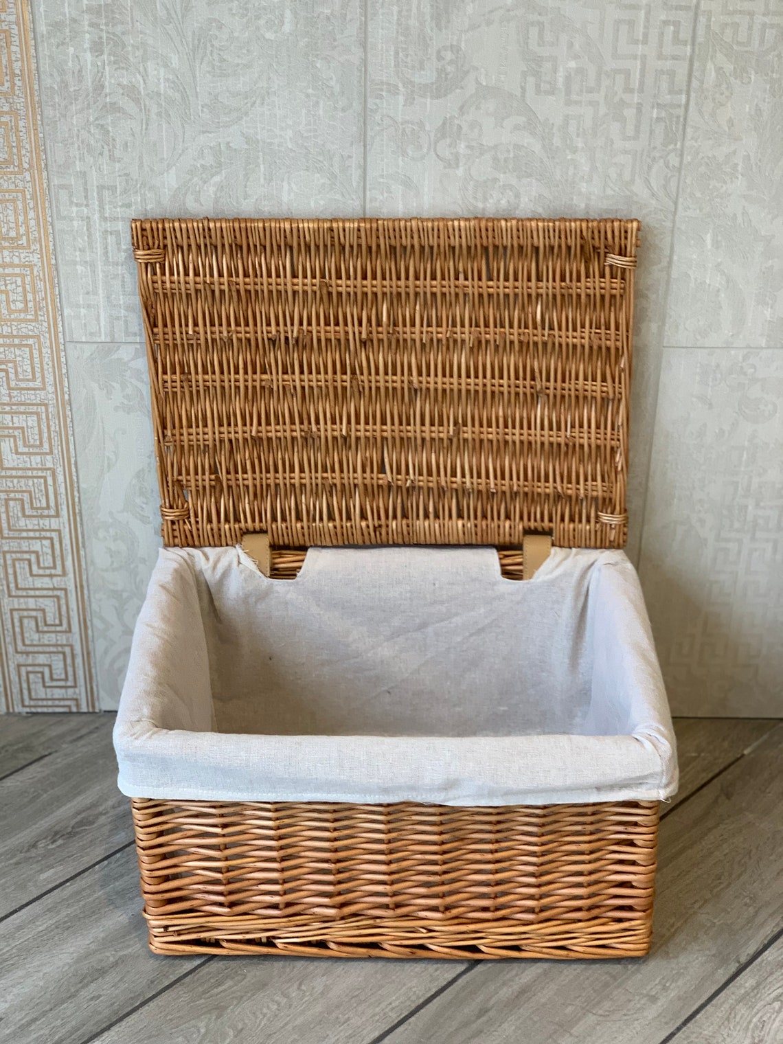 XXL Handwoven Household Wicker Storage Basket With Lid Large Laundry Basket Storage Wicker Rattan Baby