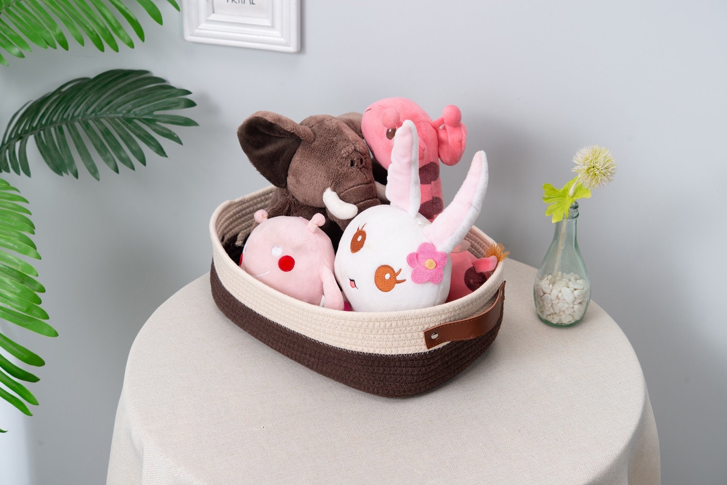 Cuerda de algodón Cesta de almacenamiento pequeña marrón y | Etsy