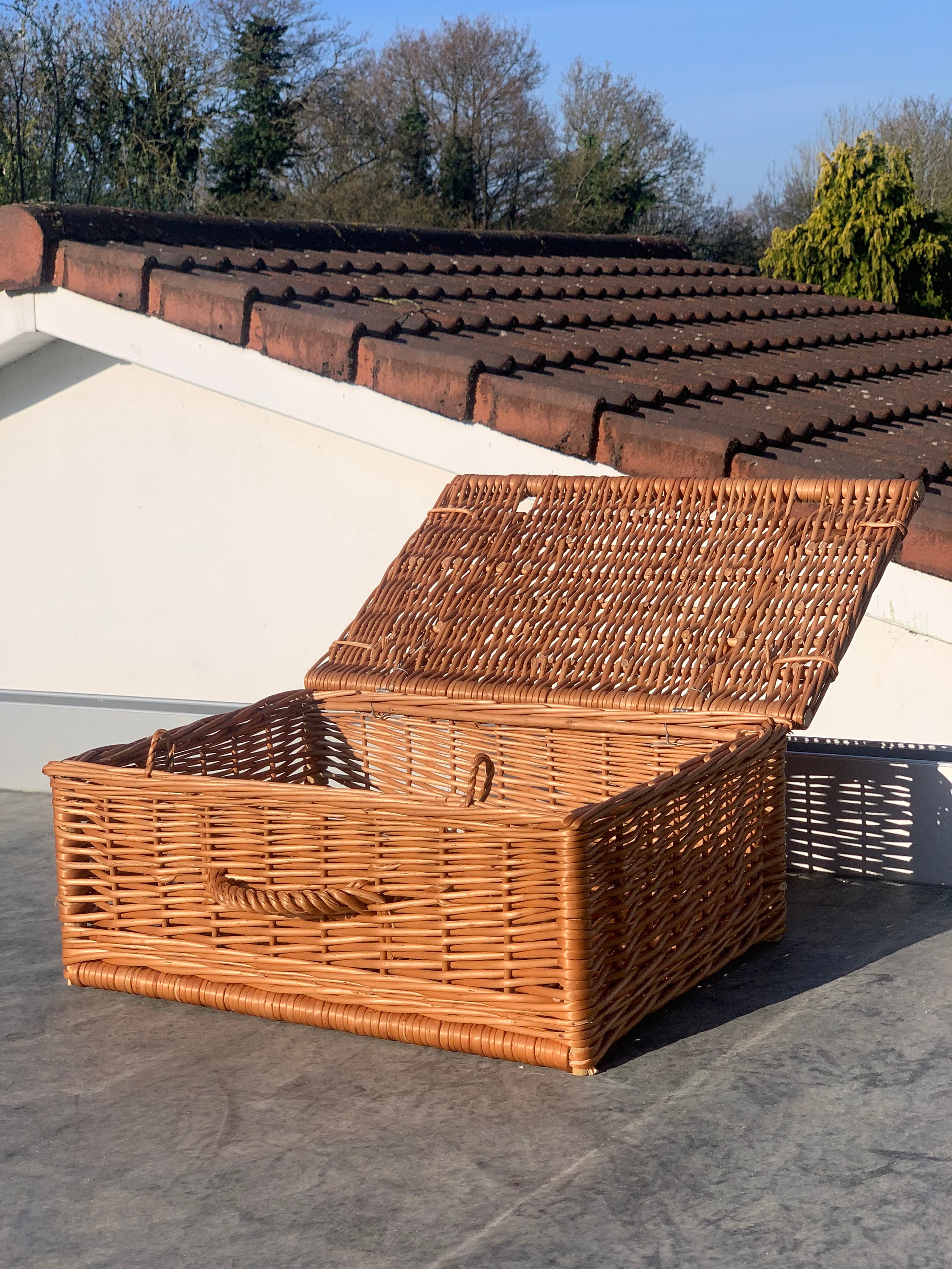 Extra Large Wicker Hamper Basket / Stunning Handmade Basket Etsy
