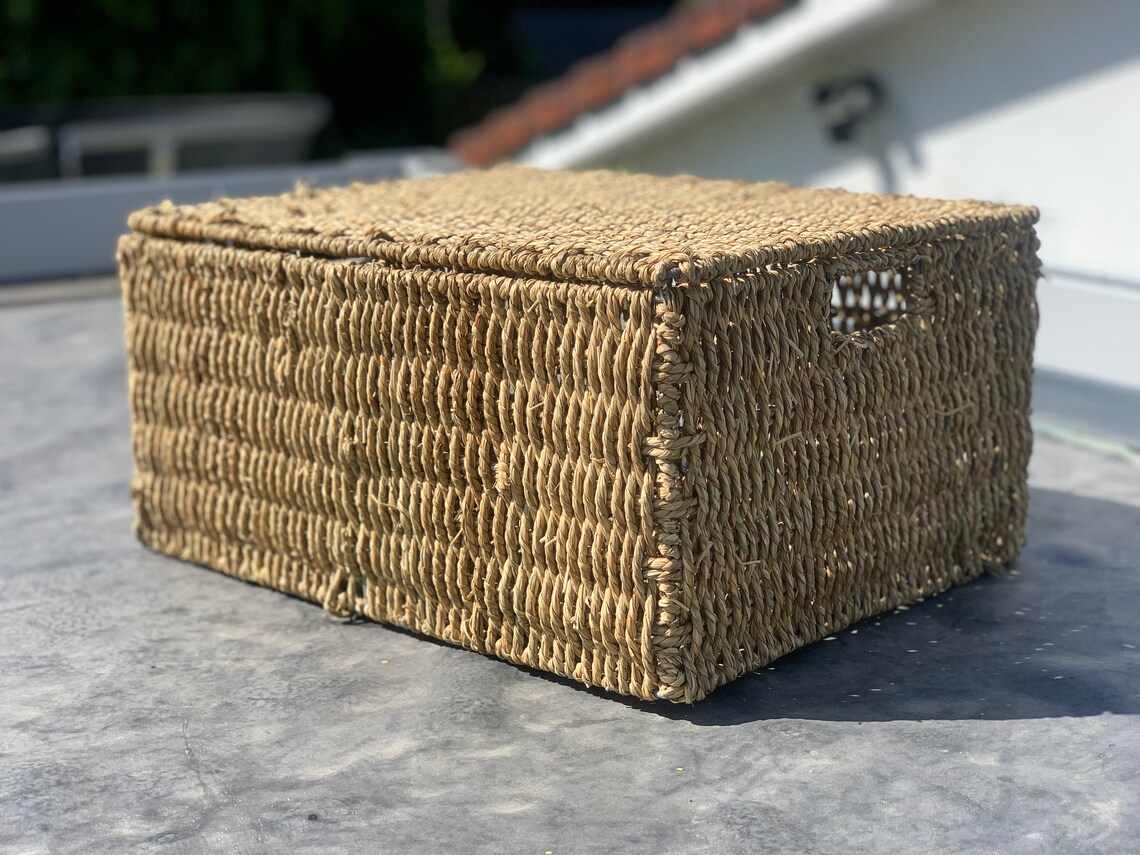 Extra Large Family Sized Golden Brown Seagrass Storage Basket Etsy