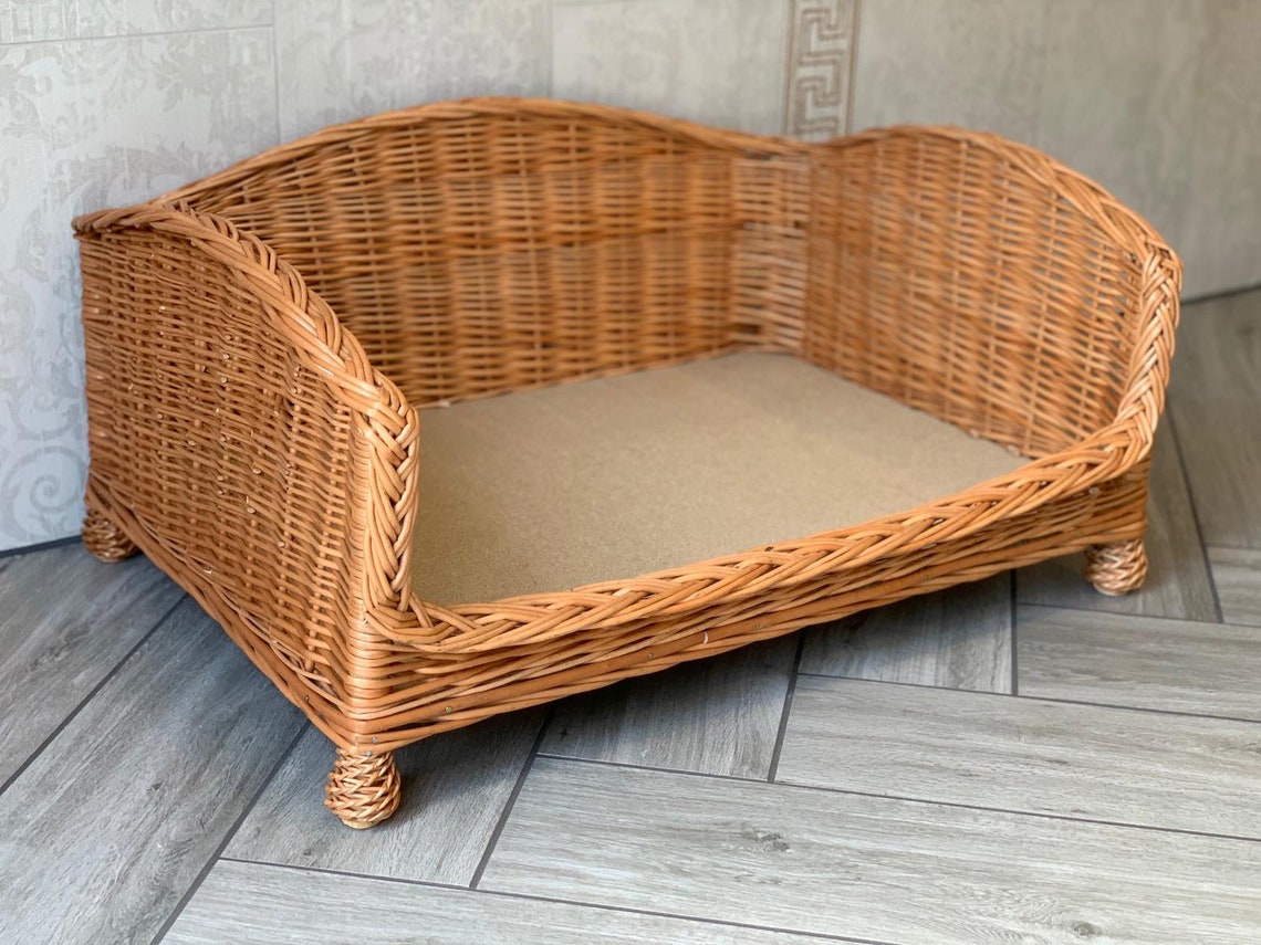 Extra Large Luxury Wicker Dog Bed Handmade Settee Sofa Style Etsy