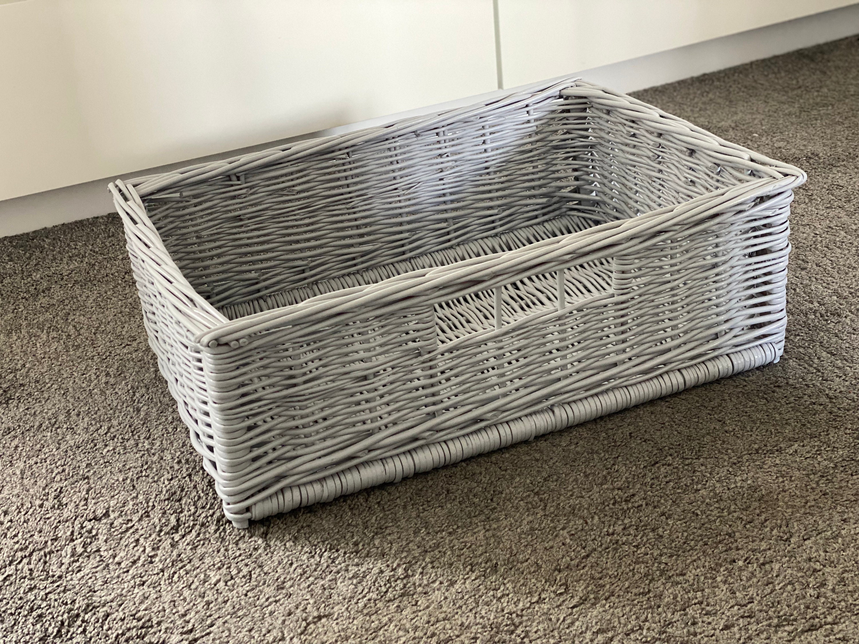 Grey Willow Under Bed Storage Trunk / Wicker Basket For Etsy