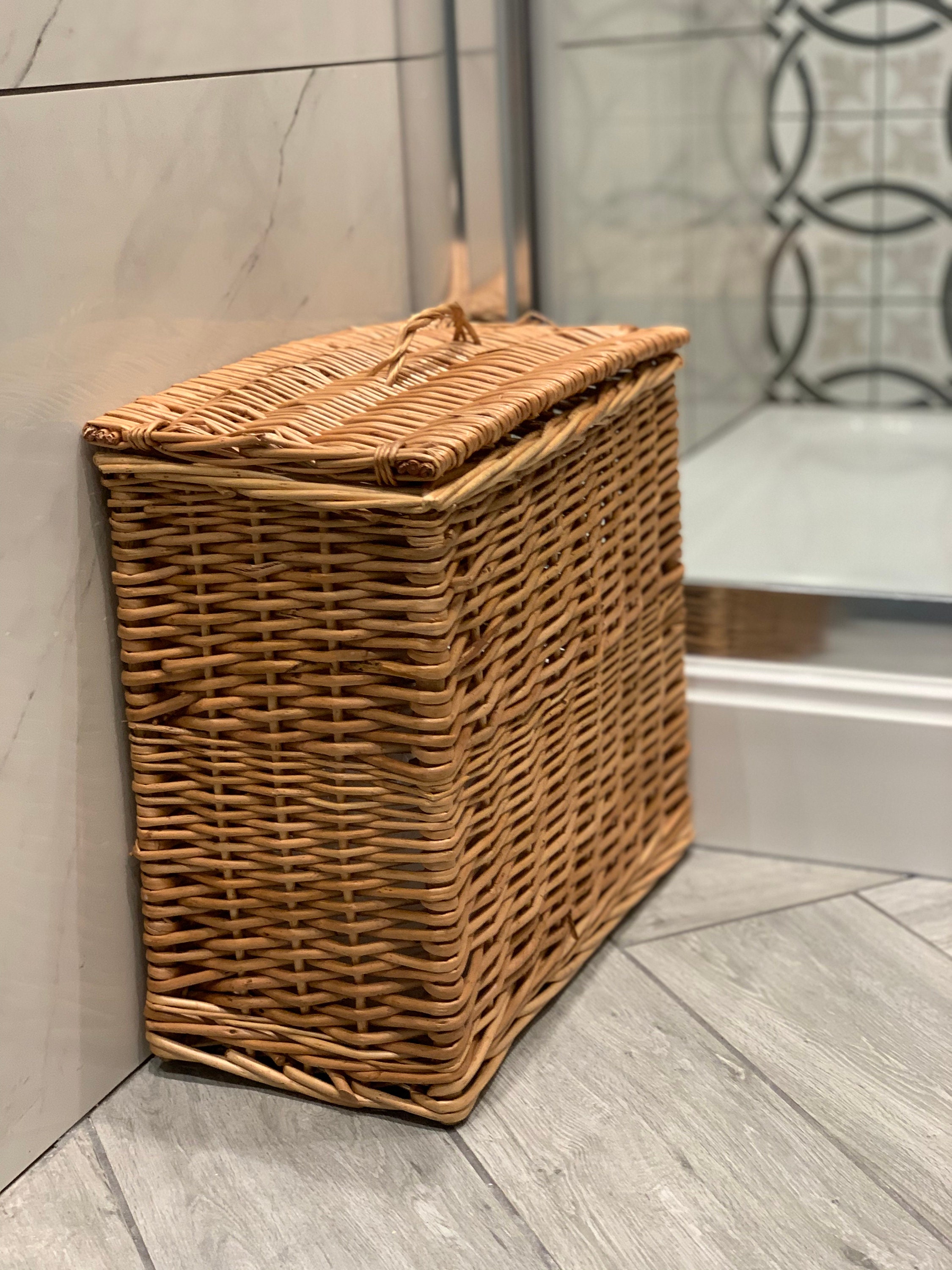 Bathroom Storage Unit With Wicker Baskets