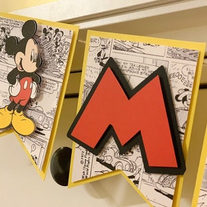 Mickey Mouse Birthday Banner * Disney Party Bunting * Different Messages Available