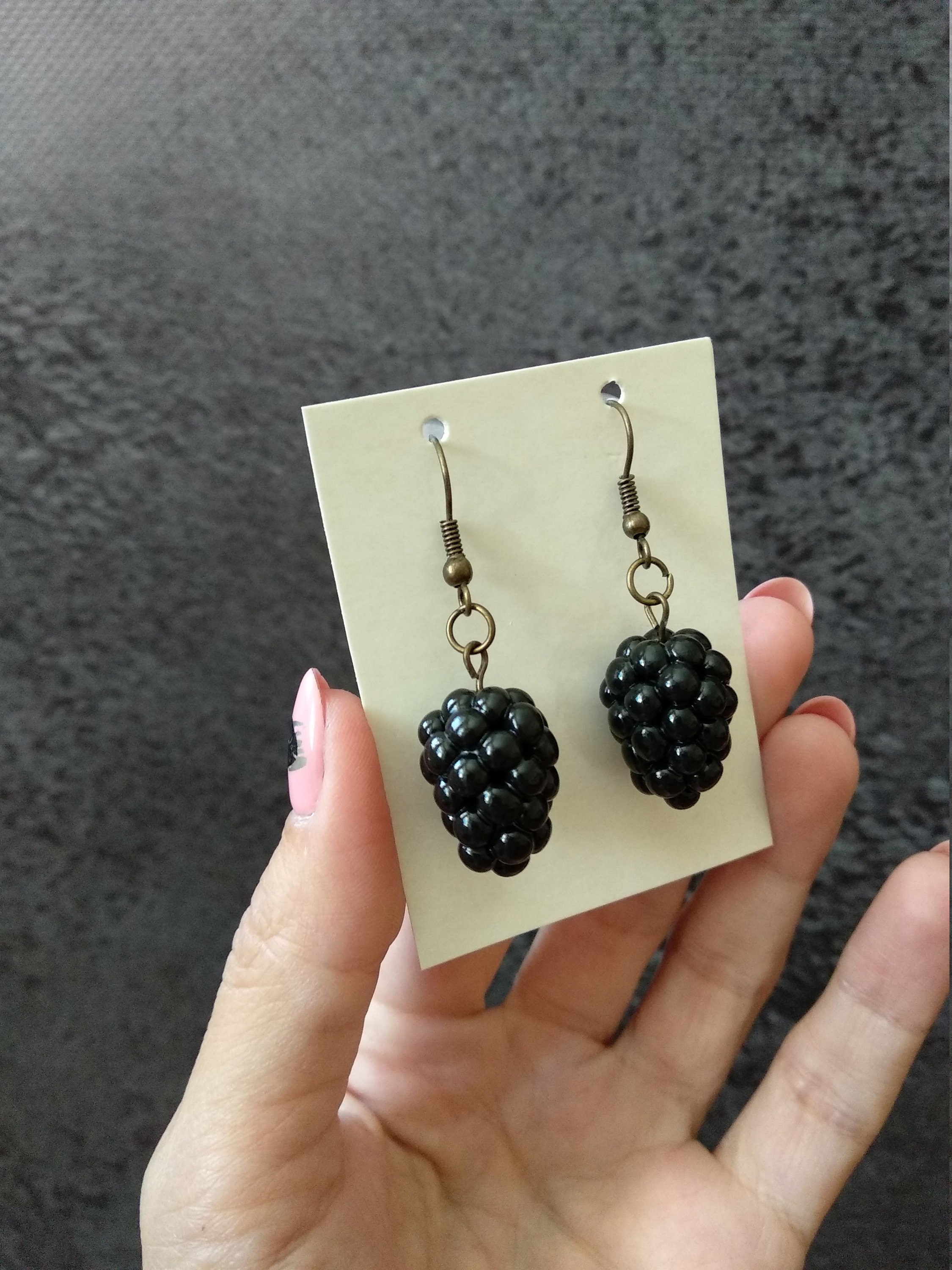 Blackberry earrings Realistic berry earrings Dangle berry Etsy