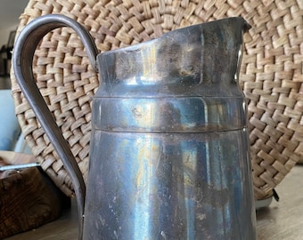 Vintage Silver Pitcher, Reed & Barton Silverplate Soldered Pitcher 2859 Sheraton 64 Oz