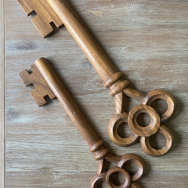 Wooden Skeleton Key Etsy