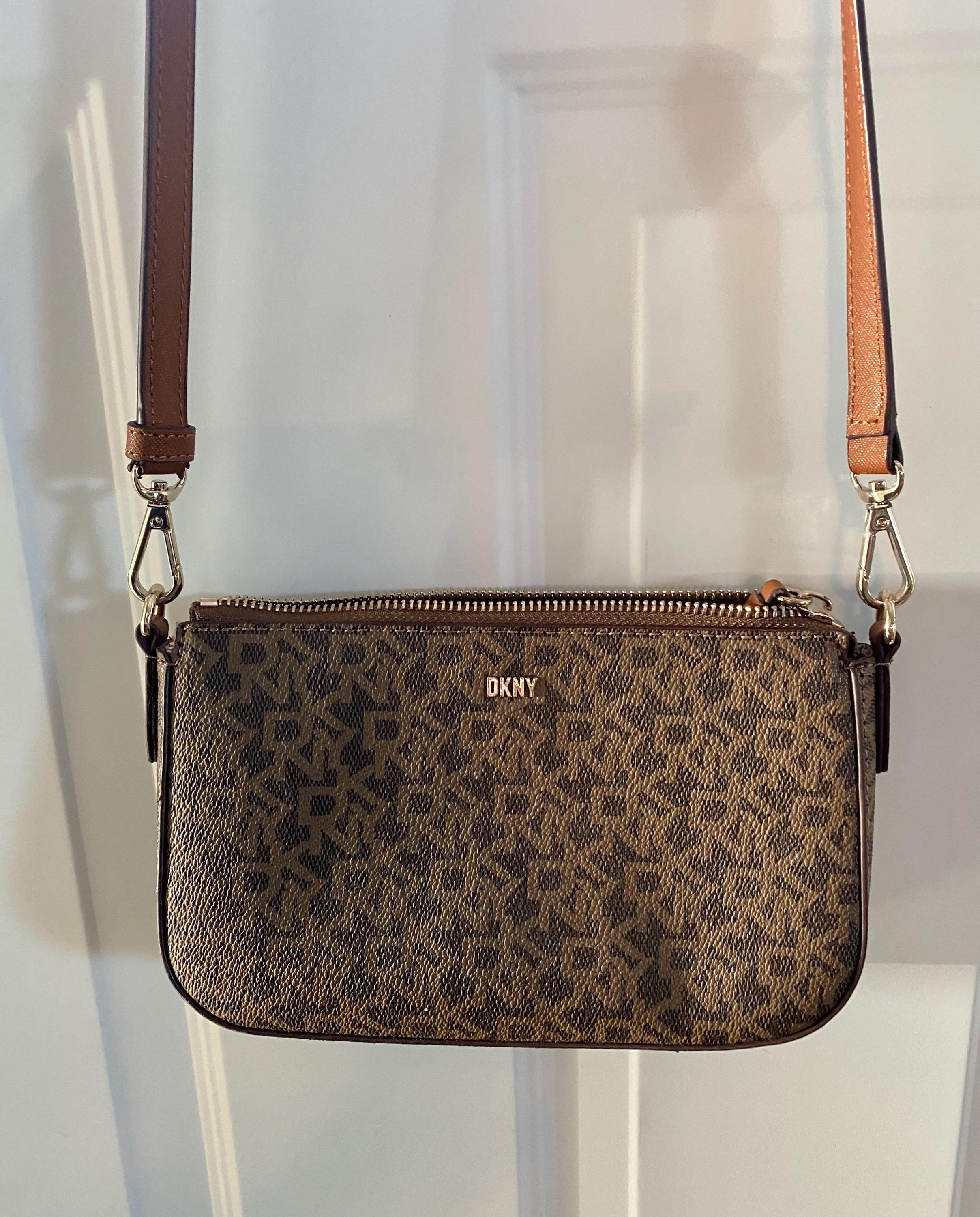 Pre owned DKNY Monogramed Pocket Purse Crossbody Zip Closure Like New Vegan Approved Etsy UK