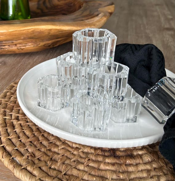 Mid Century Glass Napkin Rings Stunningly Clear Mid Century