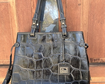 Dooney and bourke croco embossed leather satchel sale