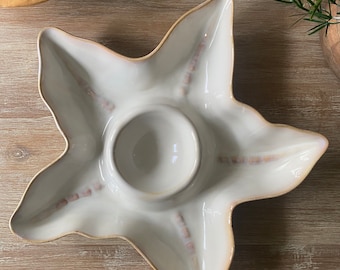 Vintage Starfish Serving Platter From William Sonoma, Nautical Starfish Relish Platter, Cream Color, Ocean Theme Kitchen Decor