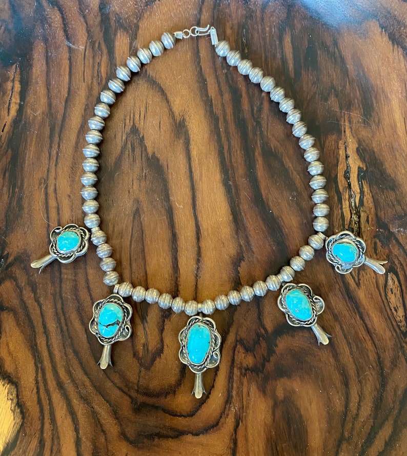 Antique 100 Authentic Real Persian Blue, Turquoise Set in 5 Sterling