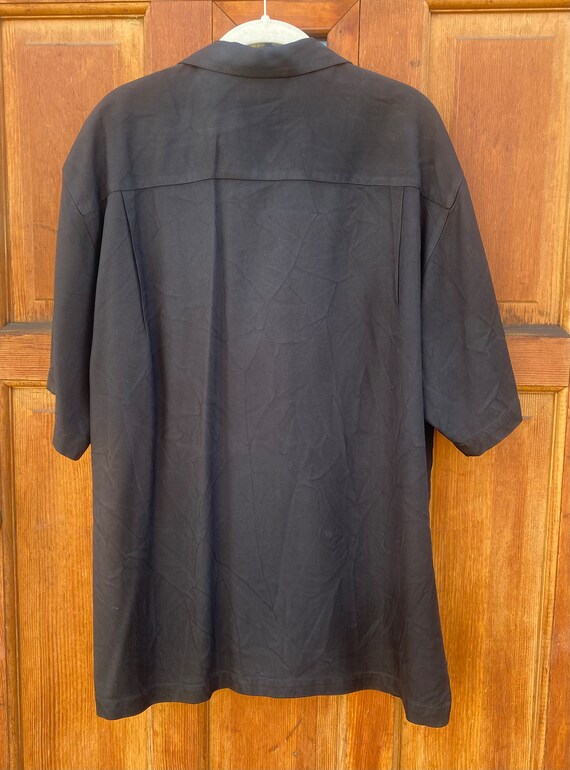 Vintage Tommy Bahama Black 100 Silk Dress Shirt Size Medium Mint Condition Front Pocket Coconut Shell Buttons Etsy UK
